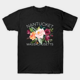 Cape Cod Massachusetts Floral Bouquet for Women Who Love Roses T-Shirt